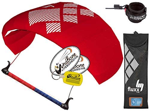 HQ4 Fluxx 1.3M Trainer Kite TR plus Safety Leash Bundle (4 items) Includes Safety Wrist Leash System + WindBone Kite Lifestyle Decals + Key Chain : Control Bar Foil Traction