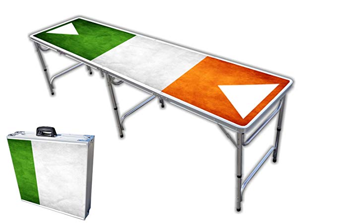 8-Foot Professional Beer Pong Table w/OPTIONAL Cup Holes - Shenanigans Graphic