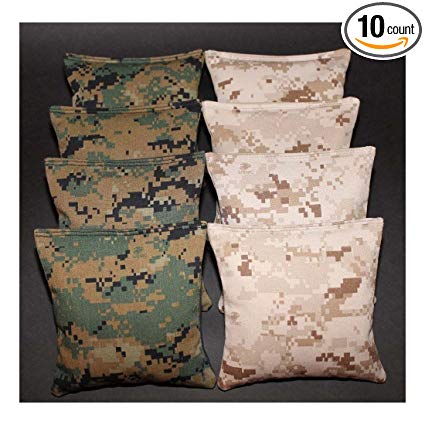 8 All Weather USMC Camo US Marine Corps Military Camouflage Resin Cornhole Bags - Hand Made