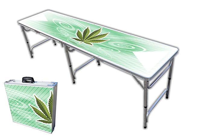 8-Foot Professional Beer Pong Table w/OPTIONAL Cup Holes - High Times Graphic