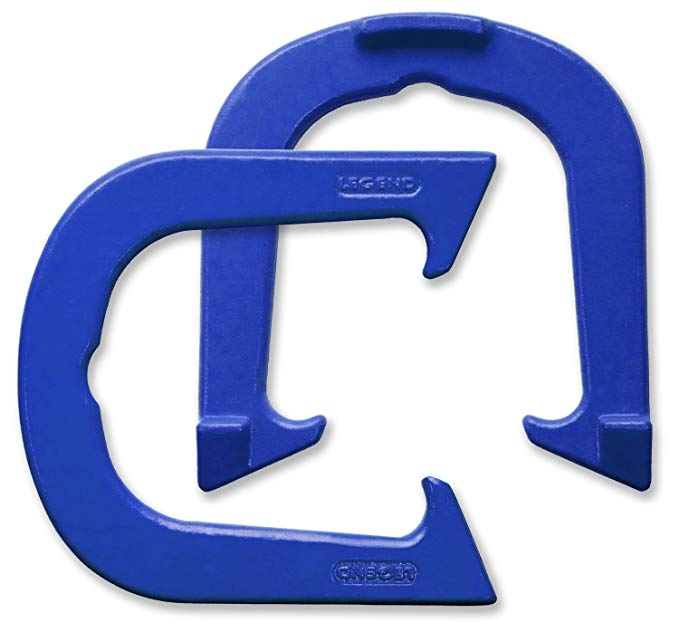 Legend Professional Pitching Horseshoes - Blue Finish - NHPA Sanctioned for Tournament Play - Drop Forged Construction - One Pair (2 Shoes) - Medium Weight