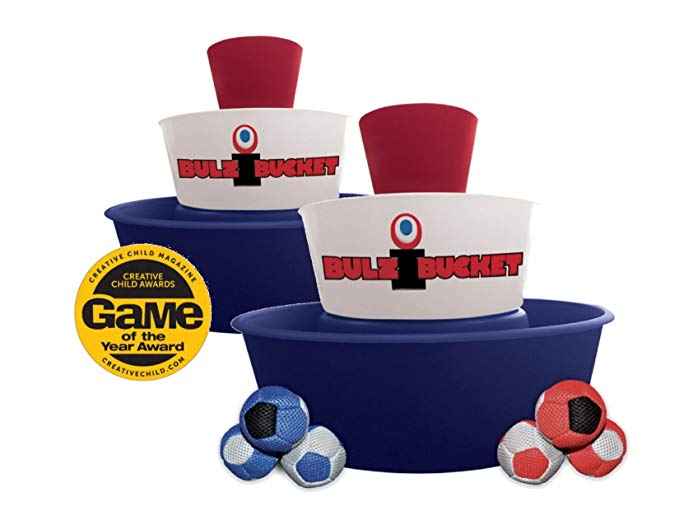 Kid Agains BulziBucket Special Edition (Red, White & Blue) - Next Generation Cornhole - Hacky Sack/Bean Bag Game - Land and Pool. Ultimate Event Game