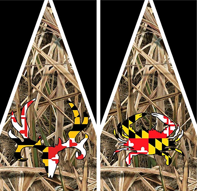 Maryland Hunters Camo Cornhole Decal Wrap Set 3M Laminated Vinyl Prints