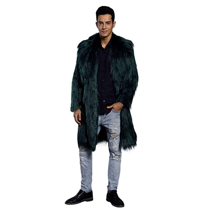 Nacome Mens Winter Warm Faux Fur Jacket Parka Coat Short Outwear Overcoat