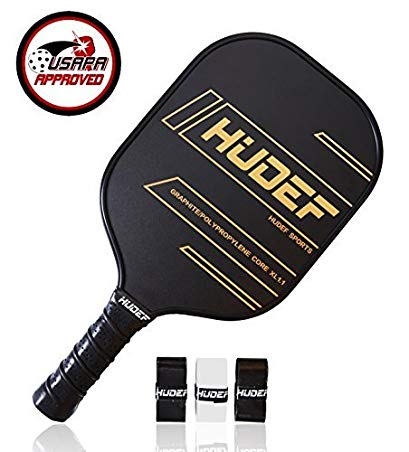 HUDEF Pickleball Paddle-Graphite Pickleball Racquet Lightweight 7.2-7.8oz,PP Honeycomb Composite Core Balanced Pickleball Rackets,USAPA Approved