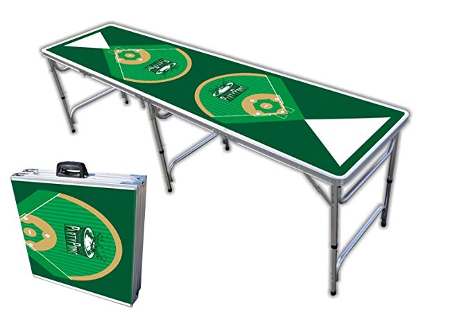 8-Foot Professional Beer Pong Table w/OPTIONAL Cup Holes - Baseball Diamonds Graphic