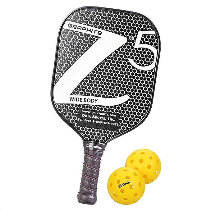 Onix Graphite Z5 Pickleball Paddle Includes Pure 2 Outdoor Pickleball Balls (Pack of 2 Balls)