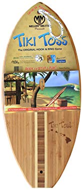 Tiki Toss Hook And Ring Toss Game – 100% Bamboo Party Game For Indoor or Outdoor Family Fun Hawaiian Island Edition (All Parts Included)