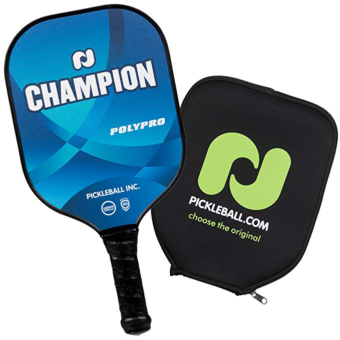 Champion PolyPro Pickleball Paddle Blue with PBI Cover | Performance Pickleball Paddle | Combosite Polypropylene Honeycomb Core | Fiberglass & Polycarbonate face