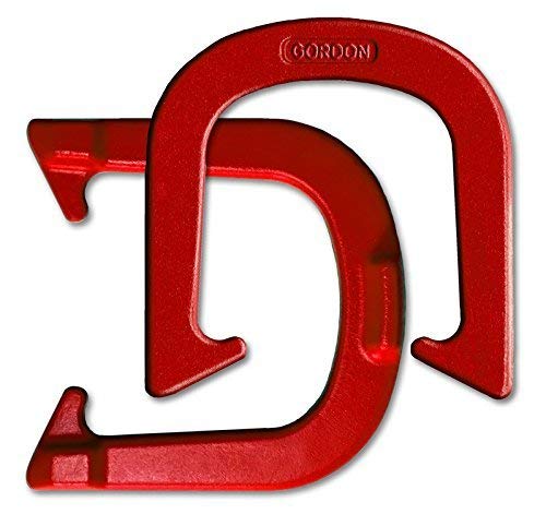Gordon Professional Pitching Horseshoes - NHPA Sanctioned for Tournament Play - Drop Forged Construction - One Pair (2 Shoes) - Red Finish - Medium Weight