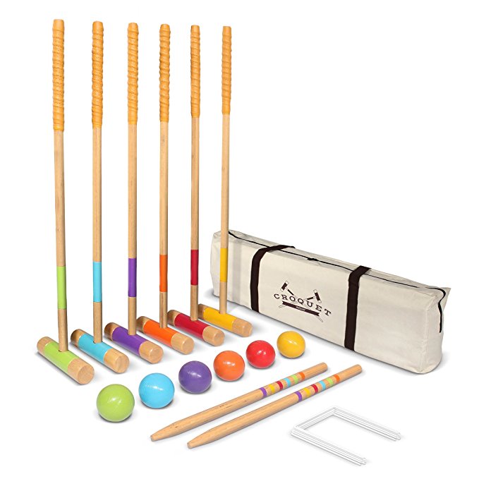 GoSports Premium Croquet Set for Adults & Kids - Choose Between Deluxe and Standard