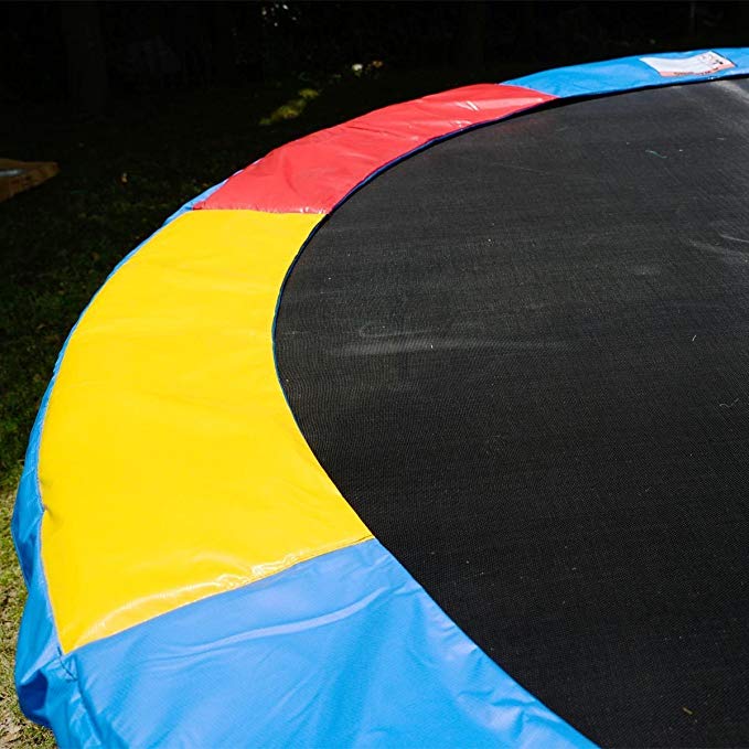 GHP 12Ft Multi Color Trampoline Safety EPE Foam Pad w Spring Cover Frame Parts