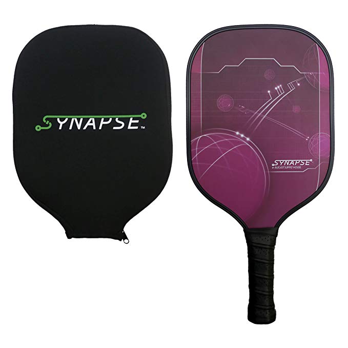 Synapse Pickleball Paddle - USAPA Approved - Top Performance - Nomex Core and Graphite Carbon Fiber Face - Cover Included - 7.4 Oz