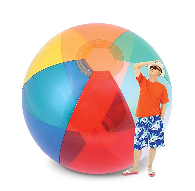 KOVOT Humongous Larger Than Life Transparent Giant Beach Ball: 8-9 Feet Tall Inflated - 12 Feet From Pole to Pole