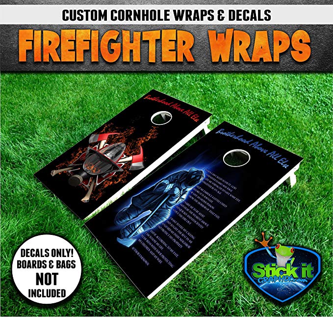 Firefighter #1 Cornhole Wrap set, 2 decals (24